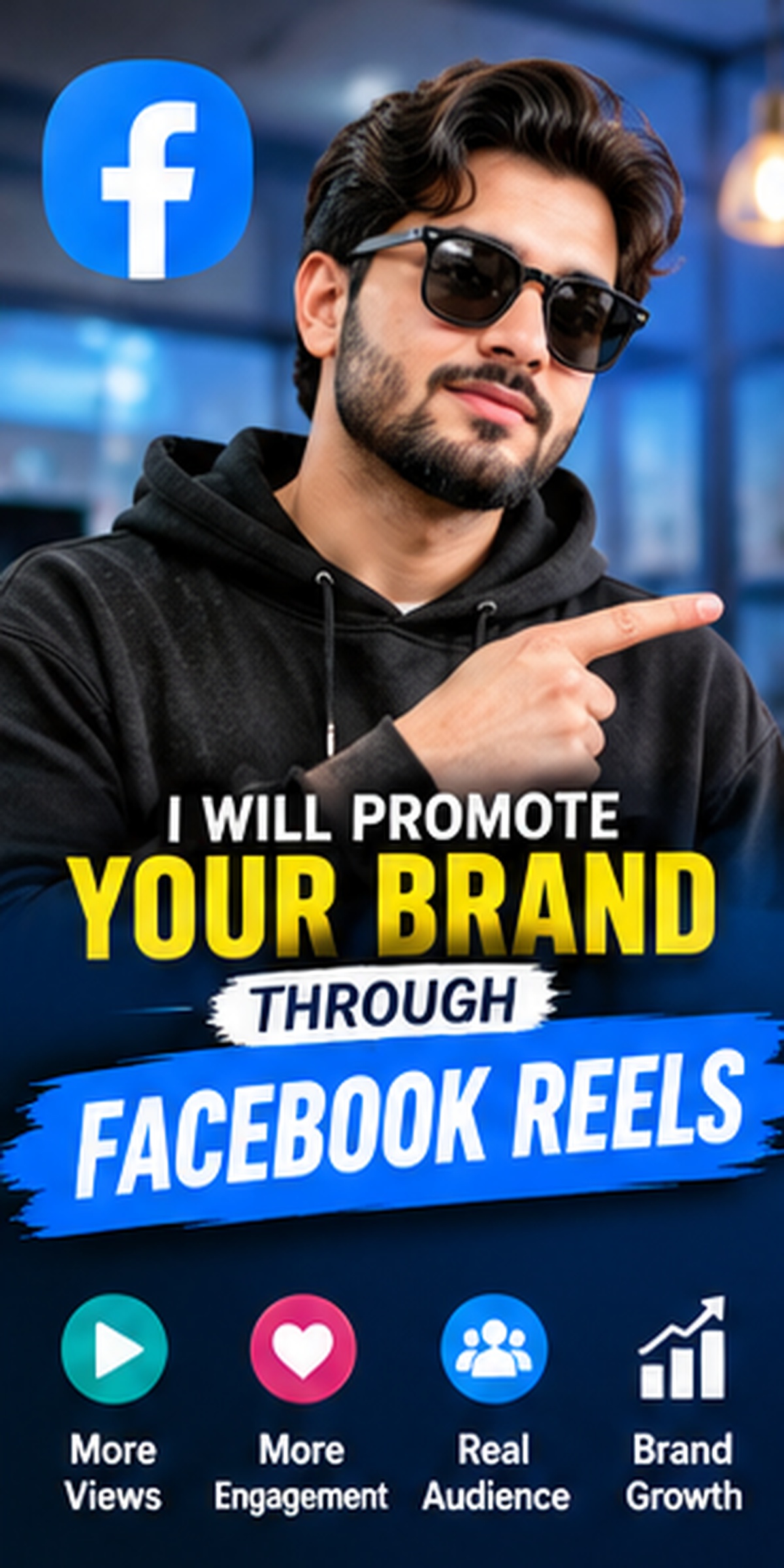 I will promote your brand through Facebook Reels — gig banner by Mubashir Khan